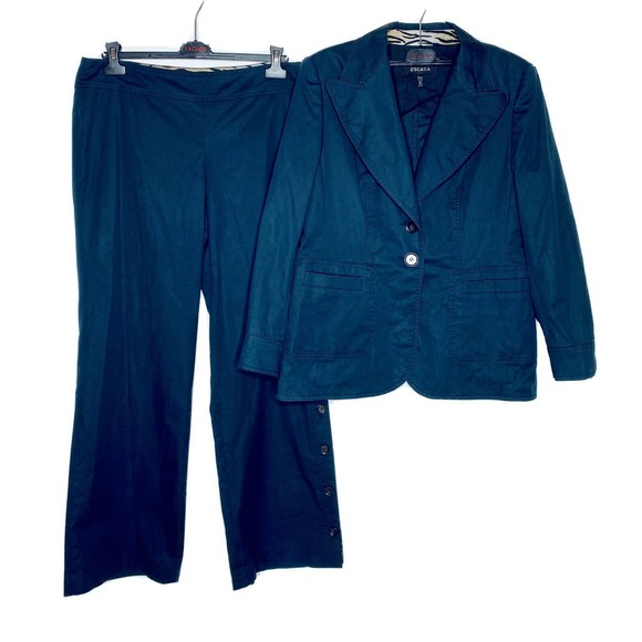 VTG ESCADA Black Pants & Jacket Sz 42 L